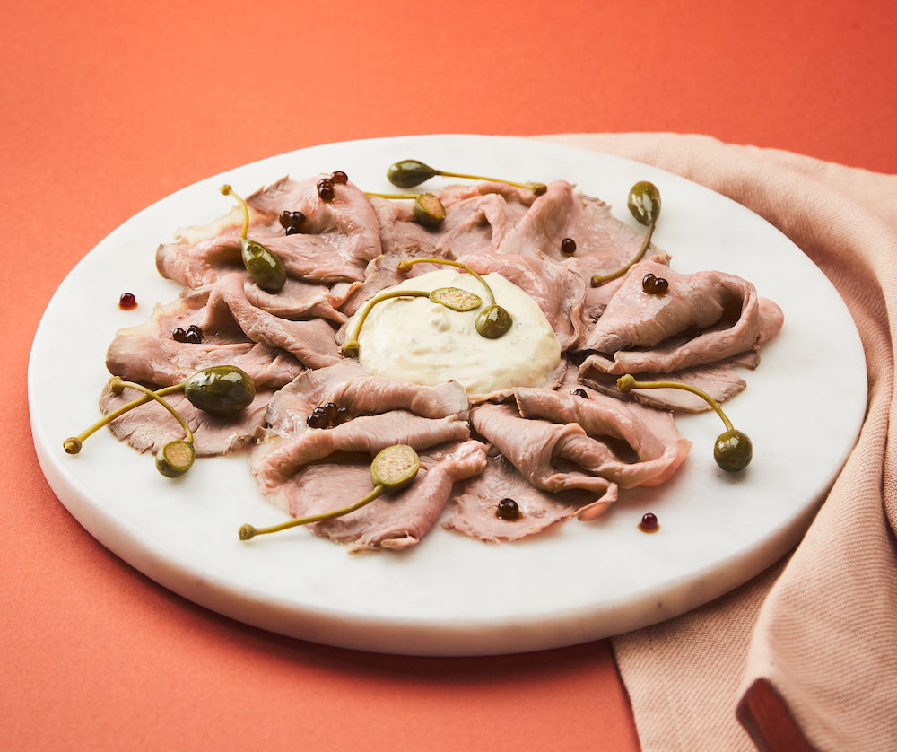 Vitello Tonnato con Perle di Balsamico Midolini Invecchiato 10 Anni